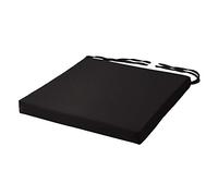 SOFTILLO Comfortable Chair Cushion With Ties Seat Pad For Dining Chairs Pad Kitchen Thick Italian Fabric Garden Square Removable Cover Indoor Outdoor Living Room Patio Garden Office Coffee Shop BLACK