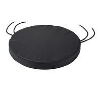 SOFTILLO Round Bistro Circular Chair Cushion with Seat Ties - 40cm | Indoor and Outdoor Furniture Seating | Water-Resistant Polyester |Patio, Kitchen Dining, Lawn & Garden, Coffee Shop Use | Black