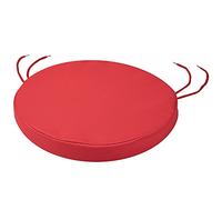 SOFTILLO Round Bistro Circular Chair Cushion with Seat Ties - 40cm | Indoor and Outdoor Furniture Seating | Water-Resistant Polyester |Patio, Kitchen Dining, Lawn & Garden, Coffee Shop Use | Red