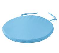 SOFTILLO Round Bistro Circular Chair Cushion with Ties - Seat Pad for Dining and Kitchen Chairs, Italian Fabric, Removable Cover, Indoor and Outdoor, Patio Garden - 40x3cm - Teal Blue