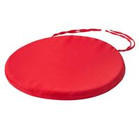 SOFTILLO Round Bistro Circular Chair Cushion with Ties - Seat Pad for Dining and Kitchen Chairs, Italian Fabric, Removable Cover, Indoor and Outdoor, Patio Garden - 40x3cm - Red