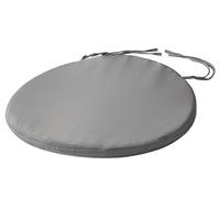 SOFTILLO Round Bistro Circular Chair Cushion with Ties - Seat Pad for Dining and Kitchen Chairs, Italian Fabric, Removable Cover, Indoor and Outdoor, Patio Garden - 40x3cm - Grey