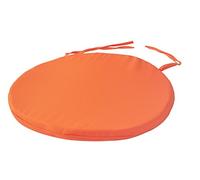 SOFTILLO Round Bistro Circular Chair Cushion with Ties - Seat Pad for Dining and Kitchen Chairs, Italian Fabric, Removable Cover, Indoor and Outdoor, Patio Garden - 35x3cm - Orange