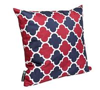SOFTILLO Water Resistant Outdoor Scatter Pillow Cushion Pad - Filled 18”x18” - Decorative Seat Cushion Great for Garden Chair or Patio Furniture Bench Sofa - Marocco Red Blue