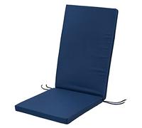 SOFTILLO Waterproof High Back Chair Cushion With Ties 120x45x4cm | Indoors/Outdoors Patio Seat Pad Cushion For Garden Chairs, Loungers, Recliner, Relaxer | Water-Resistant Material |Dark Blue