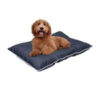 SOFTILLO Waterproof Large Dog Bed with Foam Cushion Mattress for Pet Comfort, Crate and Kennel Training and Orthopedic Joint Support, Soft and Chunky, Washable, Oxford Fabric, L, 90x60x10cm Dark Blue