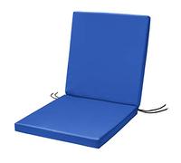 SOFTILLO Waterproof Low Back Chair Cushion With Ties 100x45x4cm | Indoors/Outdoors Patio Seat Pad Cushion For Garden Chairs, Loungers, Recliner, Relaxer | Water-Resistant Material |Blue