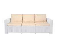 SOFTILLO Waterproof Outdoor Seat Cushions Pad for Keter Allibert California - Comfy Set Cushion Pads For Patio Rattan Furniture - Removable Cover - Water Resistant Material, Foam - 6 Piece - Natural