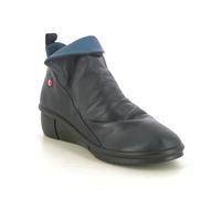 Softinos Rarah Roxy Navy Leather Womens Wedge Boots P900808-003