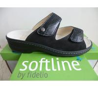 Softline by Fidelio Women's Mules Slippers Shoes Leather Black 234013
