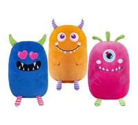 Softlings Snuggle Plush Monsters - 25 cm (1 Pc.) - 3 Assorted Vibrant Colors Magenta, Orange, Blue, Ultra-Soft & Cuddly, Embroidered Details