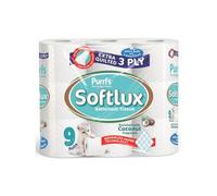 Softlux Purrfs 3-Ply | Coconut Scented Quilted & Embossed Toilet Paper | Ultra Soft, Strong & Skin Kind | Premium Bathroom Tissue | 100% Virgin Pulp | Bulk Pack 9 Loo Rolls