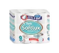 Softlux Purrfs 3-Ply | Coconut Scented Quilted & Embossed Toilet Paper | Ultra Soft, Strong & Skin Kind | Premium Bathroom Tissue | 100% Virgin Pulp | Bulk Pack 45 Loo Rolls