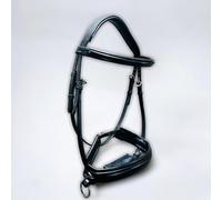 Softly Padded Leather Bitless Bridle with Anti-Slip Reins for Well Trained Horses (Black, Pony)