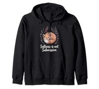 Softness Is Not Submission Empowered Empath Fox Zip Hoodie