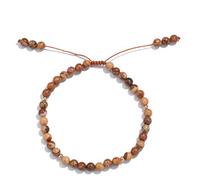 Softones 6mm Natural Stone Anklet for Women Gemstone Ankle Bracelets for Women Healing Energy Crystal Anklets Adjustable(8.5-10 Inches), Adjustable (8.5"-10 inches), Stone, Jasper