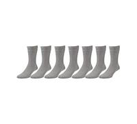 Softop Men's Extra Wide Non-Elastic Cotton Socks (HJ191) in Mid Grey (7 Pair Pack) in 11-13 UK