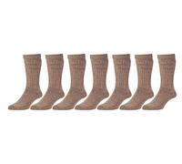 Softop Men's Non-Elastic Thermal Wool Socks (HJ95) in Taupe (7 Pair Pack) in 11-13 UK
