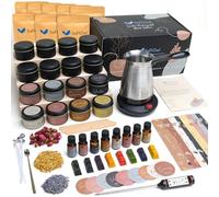 SoftOwl Premium Soy Candle Making Kit - Black Edition - Full Set with Electric Melter - Soy Wax, Big 16 Tins, 8 Pleasant Scents, 8x2 Color Dyes & More - Perfect as Home Decorations