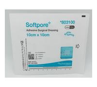 Softpore 10cm x 10cm Sterile Dressings Pack of 10 - Soft Adhesive Border, Absorbent Pad, Breathable & Hypoallergenic - REF R3803100