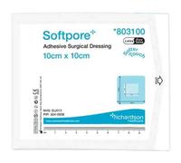 Softpore 99XX0047 Adhesive Surgical Dressing, 10cm x 10cm, Pack of 50