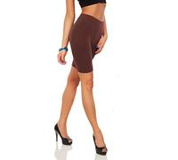 SOFTSAIL 1/2 Length Cotton Leggings Over-Knee Comfy Shorts Breathable Sport Gym Cycling Elastic Pants LK Brown 10