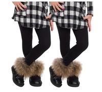 SOFTSAIL Girls Full Lenght Cotton Leggings for Kids I Children Plain Cotton Leggings for School Dance Play Casual Wear I Stretchy Elastic Solid Soft Pants for Kids, Set of 2-2-13 Years