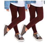 SOFTSAIL Girls Full Lenght Cotton Leggings for Kids I Children Plain Cotton Leggings for School Dance Play Casual Wear I Stretchy Elastic Solid Soft Pants for Kids, Set of 2-2-13 Years