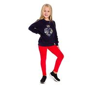 SOFTSAIL Girls Full Lenght Leggings, Casual Girls Pants Cotton Solid Leggings Childrens Stretchy Ultra Soft Plain Pants for Kids Girls School Play Child Red