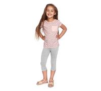 SOFTSAIL Girls Leggings 3/4 Capri Shorts Cotton Sport Dancing Gymnastic Breathable Comfy Stretchable Ashen 140 cm