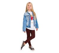 SOFTSAIL Girls Leggings Full Length Plain Colorful Pants for Kids Strechy Tights Slim Legs Cotton Baby Ultra Soft School Play 1 Year - 13 Years CHILD2X Brown