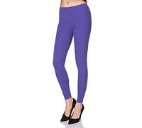 SOFTSAIL Leggings for Women Classic Women's Leggings from Cotton Yoga Pants Elastic Trousers Mid Waist Long Ladies Leggings Walking Sport Fashion Violet XXXL
