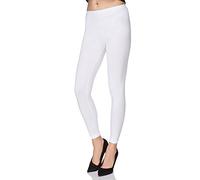 SOFTSAIL Leggings for Women Classic Women's Leggings from Cotton Yoga Pants Elastic Trousers Mid Waist Long Ladies Leggings Walking Sport Fashion White XXL