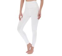 SOFTSAIL Leggings for Women High Waist Tummy Control Slimming Opaque Buttery Soft Breathable Elastic Ladies Stretching Gym Workout Yoga Pants White 8-10 S-M