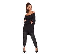 SOFTSAIL Women's Blouse Off Shoulder Asymmetrical Long Sleeve Cotton Top for Ladies with Bow On Back Casual Daily Wear Shirt Elegant Oversize Tunic One Size Black