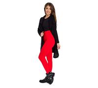 SOFTSAIL Women's Fleece Lining Thick Winter Leggings Ladies Casual Warm Stretchy Full Length Thermal Pants, Tummy Control, Super Soft Leggings Plus Sizes P28 Red Size 22 P28