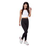 SOFTSAIL Womens Full Length Opaque Ultra Soft Bamboo Leggings Ladies Elastic Solid Stretchy Pants Yoga Gym Workout Plus Size B355 Black