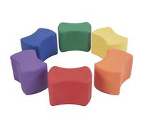 SoftScape Butterfly Stool Modular Seating Set for Toddlers and Kids, Colorful Flexible Seating for Classrooms and Daycares (6-Piece Set) - Assorted