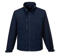 Portwest TK50 Softshell (3L) Long Sleeve Machine Washable Waterproof Zips | Navy, X Small, UPF 50+, Generous Fit, Micro Polar Fleece Lined, Bonded with Shell, Chin Guard, Secure Storage, 1 Chest Pocket