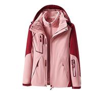 Softshell Jacket Women's Waterproof Lined Windbreaker Women's Large Sizes Rain Jacket Warm Wind Jacket with Hood Winter Jacket Hiking Jacket Splicing Colour Block Transition Jacket Outdoor Jacket