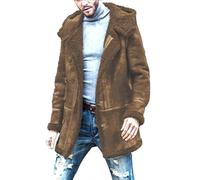 Softshell Jackets Mens,Men Solid Color Winter Hooded Fleece Business Warm Trade Trend Comfortable Loose Casual Jacket