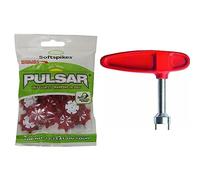 SOFTSPIKESSOFTSPIKES Golf Spikes Pulsar Fast Twist 3.0 Red Golf Spikes, Cherry/White, Bag of 1 set UK & LONGRIDGE Golf Shoe Spike Wrench Spike Wrench - Red,Longridge