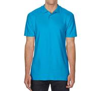(M, Sapphire Blue) Gildan Mens SoftStyle Double Pique Polo Shirt