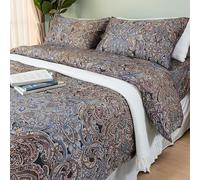 Softta Boho King Size 4Pcs 1 Duvet Cover + 1 Fitted Sheets Set + 2 Pillowcases Brown Purple Paisley Bedding Set Luxury 100% Egyptian Cotton Colorful Bedding Collection