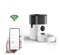 SOFTTO Automatic Feeders Remote Visibility Feeder Timing Automatic For Cat Dog Intelligent Pet Smart Food Dispenser Camera Voice Recorder for dogs and cats(6L WIFI No Camera,WITH plug)