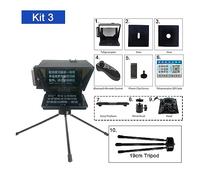 SOFTTO Teleprompter Portable Teleprompter For Smartphone DSLR Recording Live Broadcast Inscriber Teleprompter Artifact Video With Remote Control Wide Device Compatibility(Kit 3)