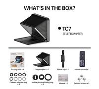 SOFTTO Teleprompter TC7 Fold Prompter Portable Teleprompter For Phone Camera For Live Interview Video For 7.9 Inch Tablet Smartphone Wide Device Compatibility(Black standard)