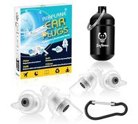 Softvox Ear Plugs for Flying Pressure Relief 2 Pairs, Prevent Ear Pain & Reduce Noise, Airplane Travel Essentials 100x Reusable Silicone Earplugs for Adult/Kids 12+ 2 Sizes Fit All Ear Canal (Black)
