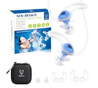 Softvox Ear Plugs for Swimming Surfing with Lanyard, Block Out Water Let Sound in, Reusable Comfy Custom-fit Swim Waterproof earplugs Men Women for Swimmer Shower Pool Bath Water Sports