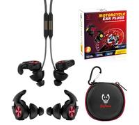 Softvox Motorcycle Earplugs with Neck Strap Wind Noise Cancelling & Audible Hearing Protection for Riding, Motorsport, Touring, Racing, Commuting - 2 Sizes Included